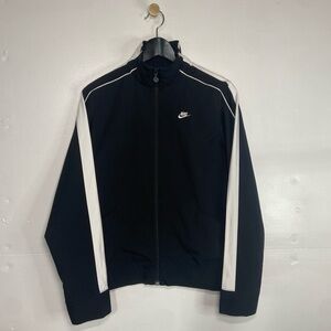 Nike Long Sleeve Zip Up Sweatshirt Women’s Junior M(8-10) Black White Stripe